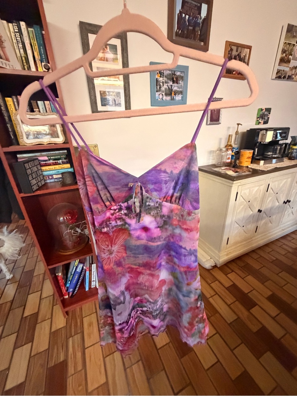 Urban Outfitters Purple Floral Satin Mini Dress